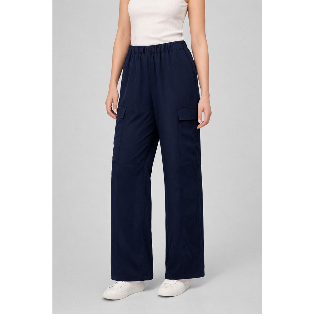 Lovers and Friends Rachel Dyland Satin Cargo Pant Womens XL Navy Baggy‎ Gorpcore